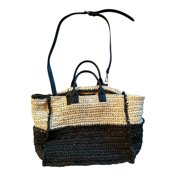 Two-Tone Woven Tote - Picture 1 of 6